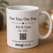 One Year, One Song custom song mug - Ava and Liam anniversary gift