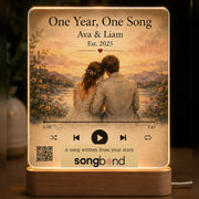 One Year, One Song custom song plaque - Ava and Liam anniversary gift