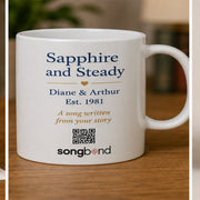 Sapphire and Steady custom song mug - Diane and Arthur 45th anniversary gift