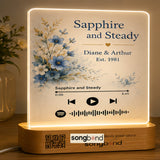 Sapphire and Steady custom song plaque - Diane and Arthur 45th anniversary gift