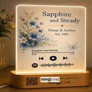 Sapphire and Steady custom song plaque - Diane and Arthur 45th anniversary gift