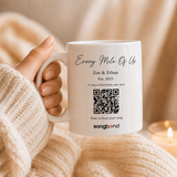 anniversary gift for boyfriend — custom song mug: Every Mile Of Us, Zoe & Ethan, Est. 2023, QR — Songbond