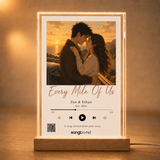 anniversary gift for boyfriend — custom song plaque: engraved roadtrip couple scene, Zoe & Ethan, Est. 2023 — Songbond