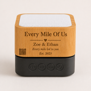 anniversary gift for boyfriend — custom song soundbox: engraved Every Mile Of Us, Zoe & Ethan, QR — Songbond