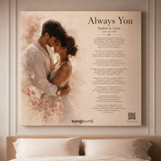 Anniversary Gift for Her custom song canvas wall art