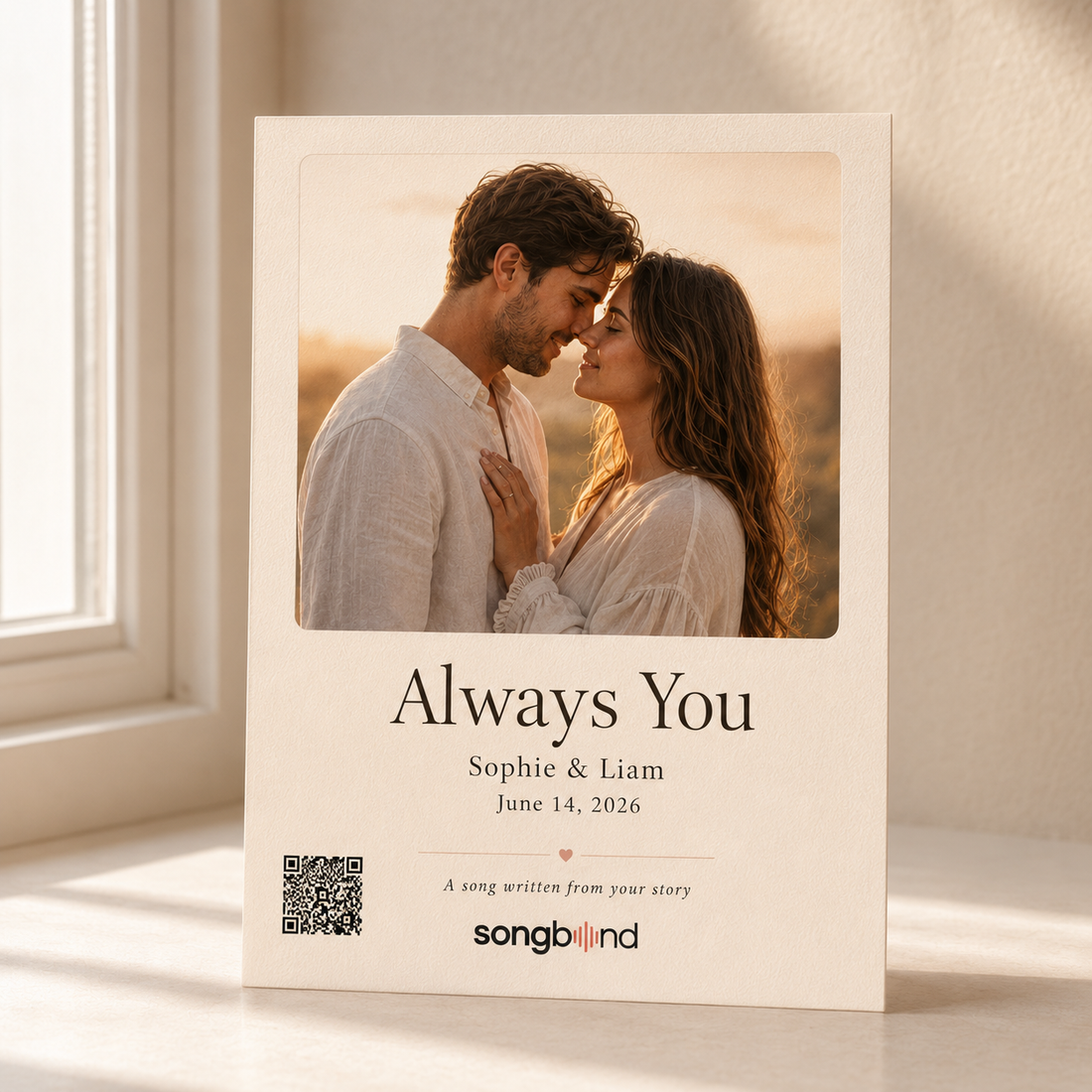 Anniversary Gift for Her custom song lyrics card keepsake