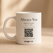 Anniversary Gift for Her custom song mug with QR code