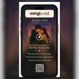 Anniversary girlfriend custom song digital keepsake — phone mockup with song player and QR code — Songbond