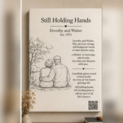 Still Holding Hands custom song canvas print - Dorothy and Walter grandparents anniversary gift