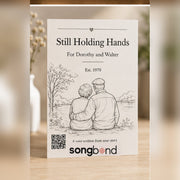 Still Holding Hands custom song greeting card - Dorothy and Walter grandparents anniversary gift