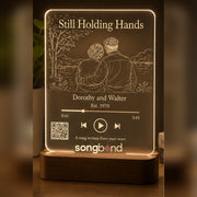 Still Holding Hands custom song plaque - Dorothy and Walter grandparents anniversary gift