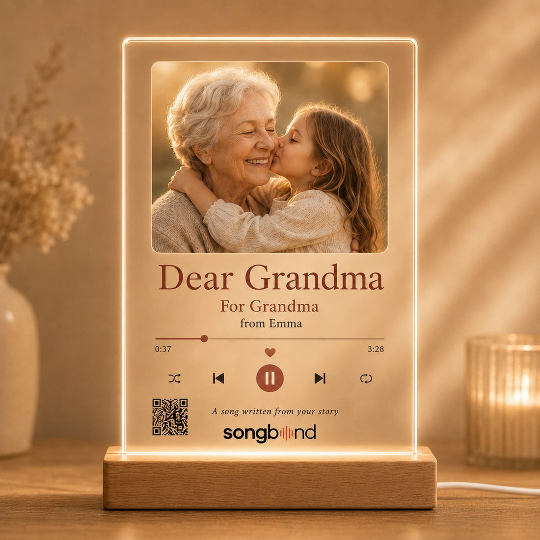 Personalized Birthday Gift for Grandma — LED Acrylic Plaque