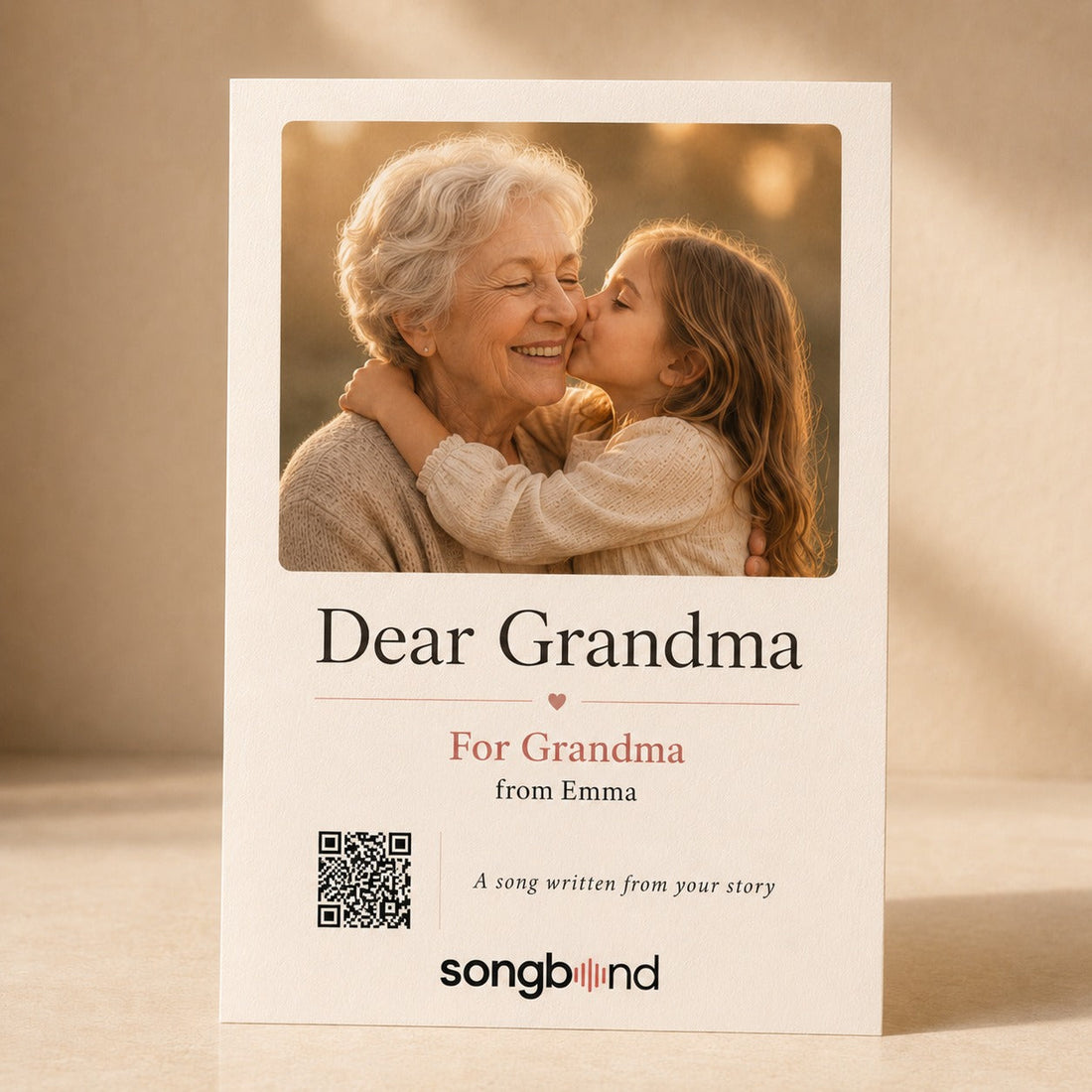 Personalized Birthday Gift for Grandma — Lyrics Card