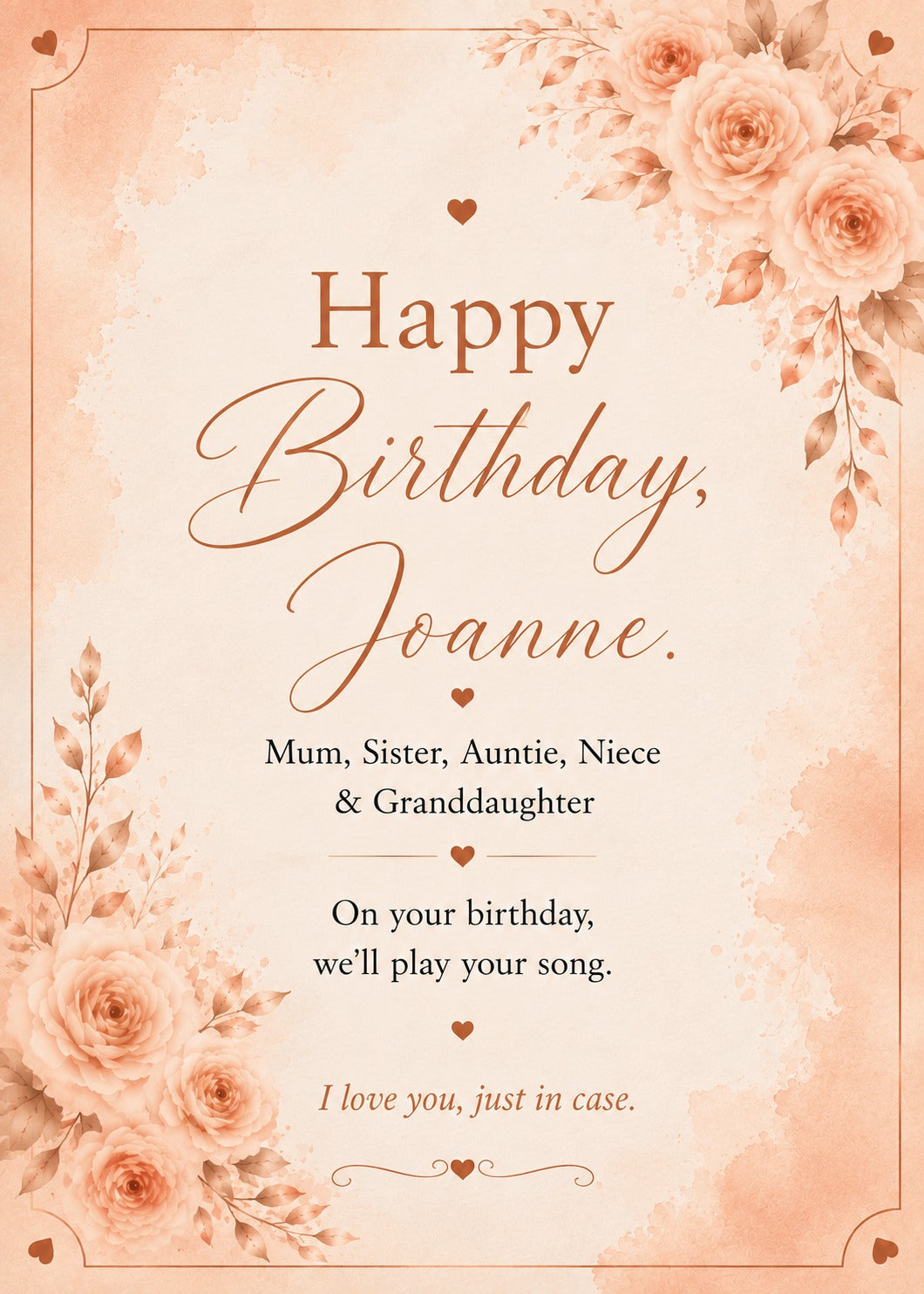 Custom Song Lyrics Keepsake – Card or Canvas Wall Art