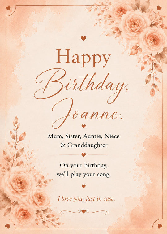 Custom Song Lyrics Keepsake – Card or Canvas Wall Art