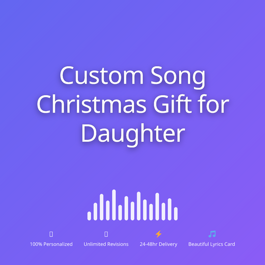 Printed lyrics card with QR for a custom Christmas song gift for Daughter from Anyone – Songbond