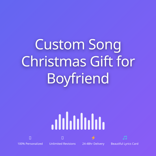 Printed lyrics card with QR for a custom Christmas song gift for Boyfriend from Anyone – Songbond