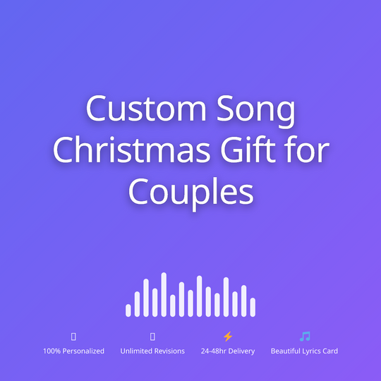 Printed lyrics card with QR for a custom Christmas Gifts for Couples song gift for Couples from Anyone – Songbond