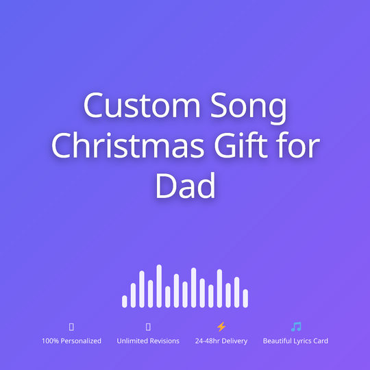 Printed lyrics card with QR for a custom Christmas song gift for Dad from Anyone – Songbond