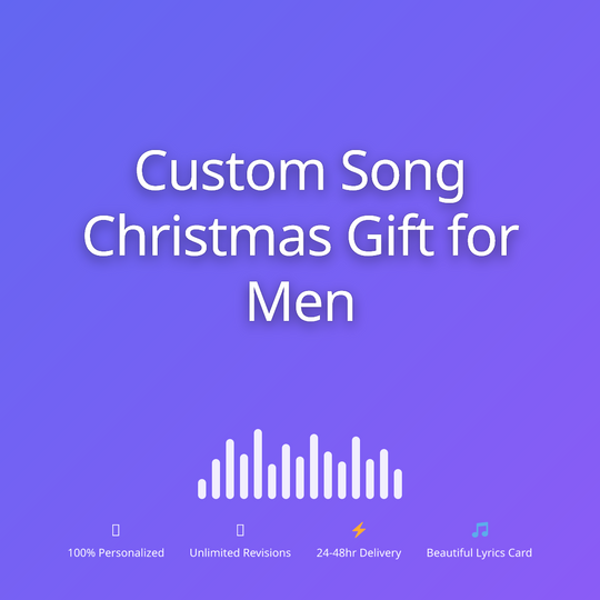 Printed lyrics card with QR for a custom Christmas song gift for Men from Anyone – Songbond