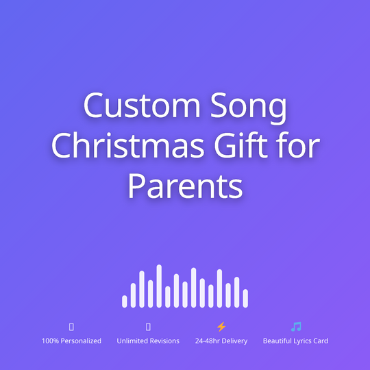 Printed lyrics card with QR for a custom Christmas song gift for Parents from Anyone – Songbond