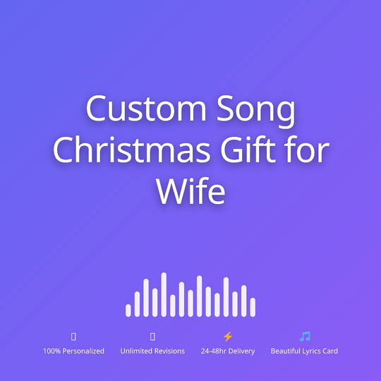 Printed lyrics card with QR for a custom Christmas song gift for Wife from Anyone – Songbond