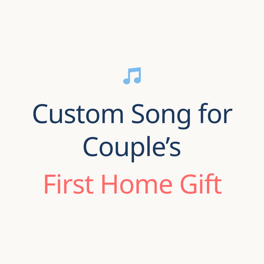 Printed lyrics card with QR for a custom Couple’s First Home song gift for Couple from Anyone – Songbond