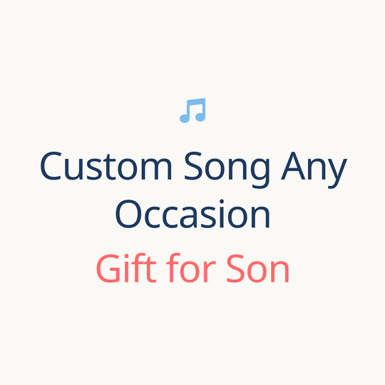 Printed lyrics card with QR for a custom Any Occasion song gift for Son from Anyone – Songbond