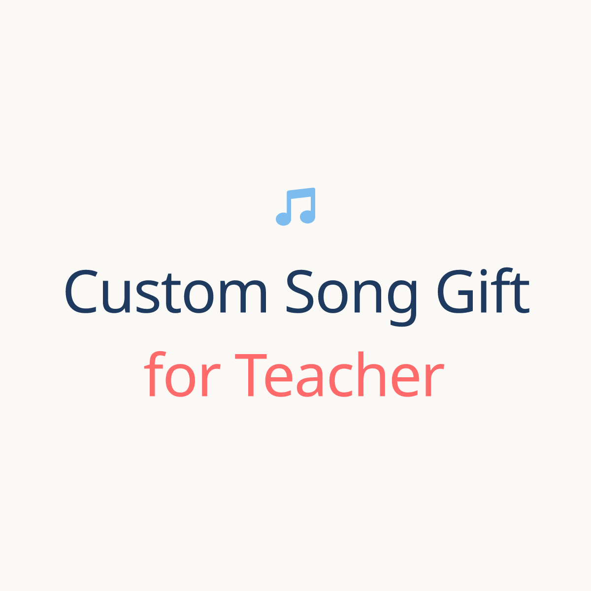 Printed lyrics card with QR for a custom Custom Song song gift for Teacher from Anyone – Songbond