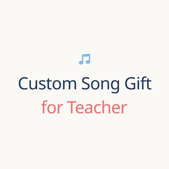Printed lyrics card with QR for a custom Custom Song song gift for Teacher from Anyone – Songbond