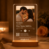 LED Acrylic Plaque mockup for fifth anniversary product