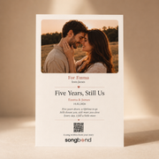 Lyrics Card mockup for fifth anniversary product