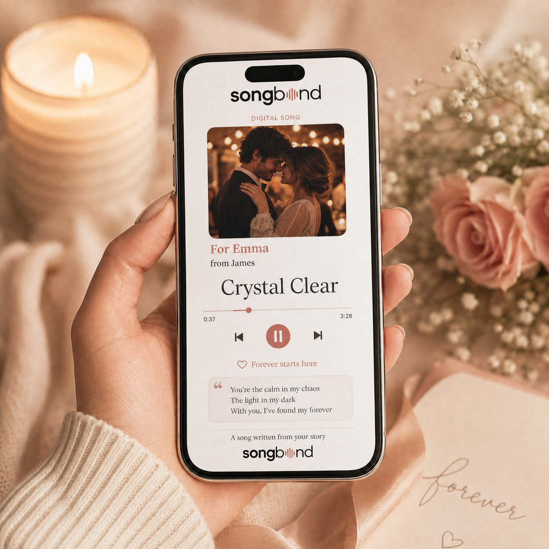 15 year anniversary gift — custom song digital delivery in the Songbond player