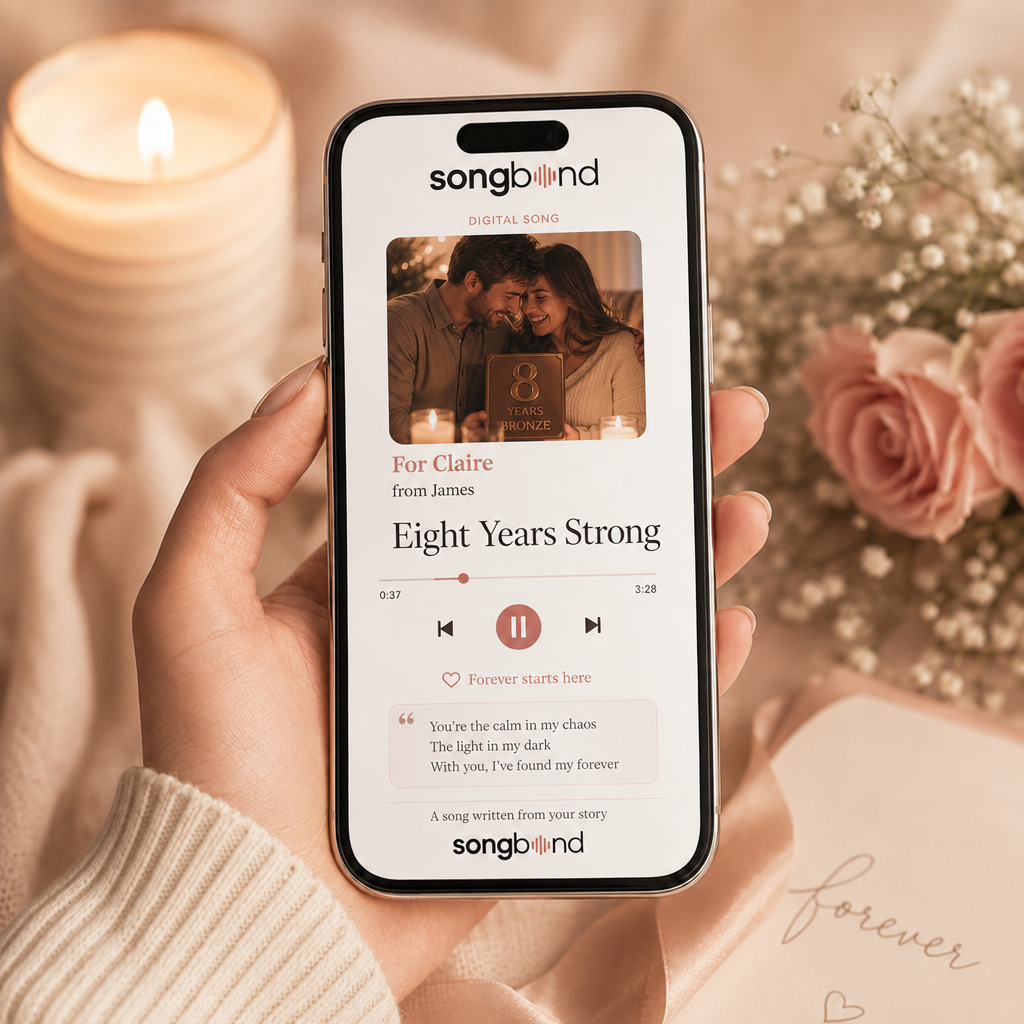 8th anniversary gift — custom song digital — Songbond