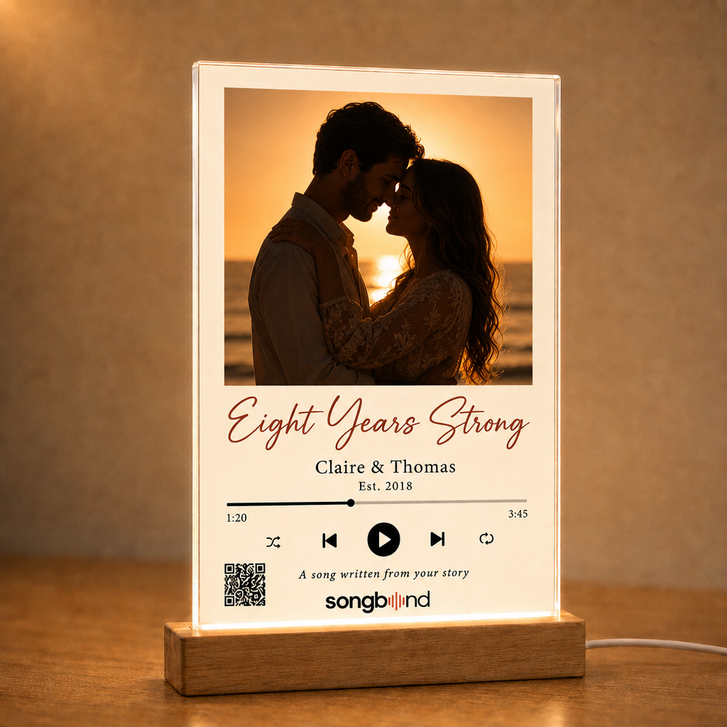8th anniversary gift — custom song plaque — Songbond