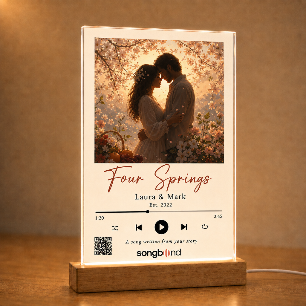 4th anniversary gift — custom song plaque — Songbond
