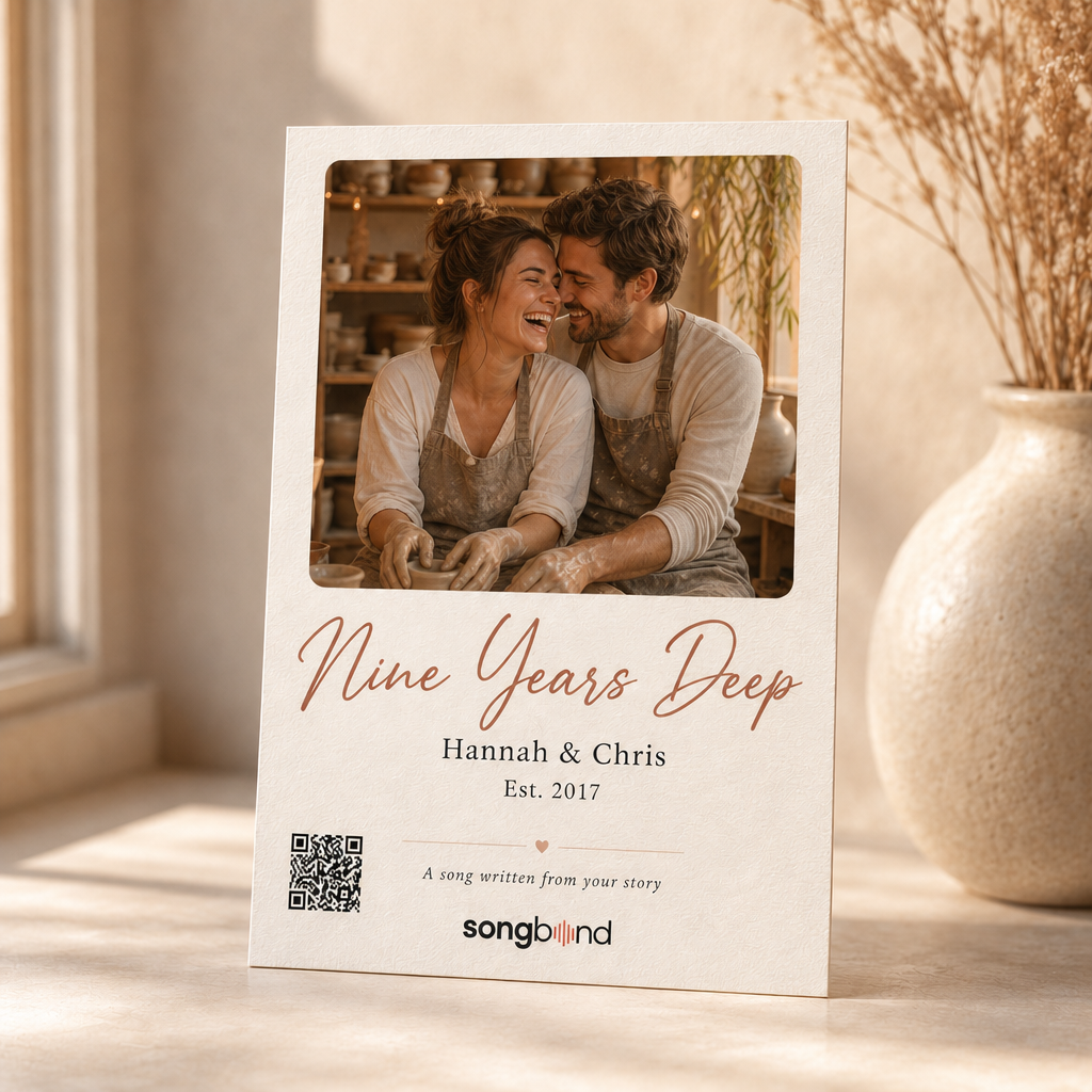 9th anniversary gift — custom song card — Songbond