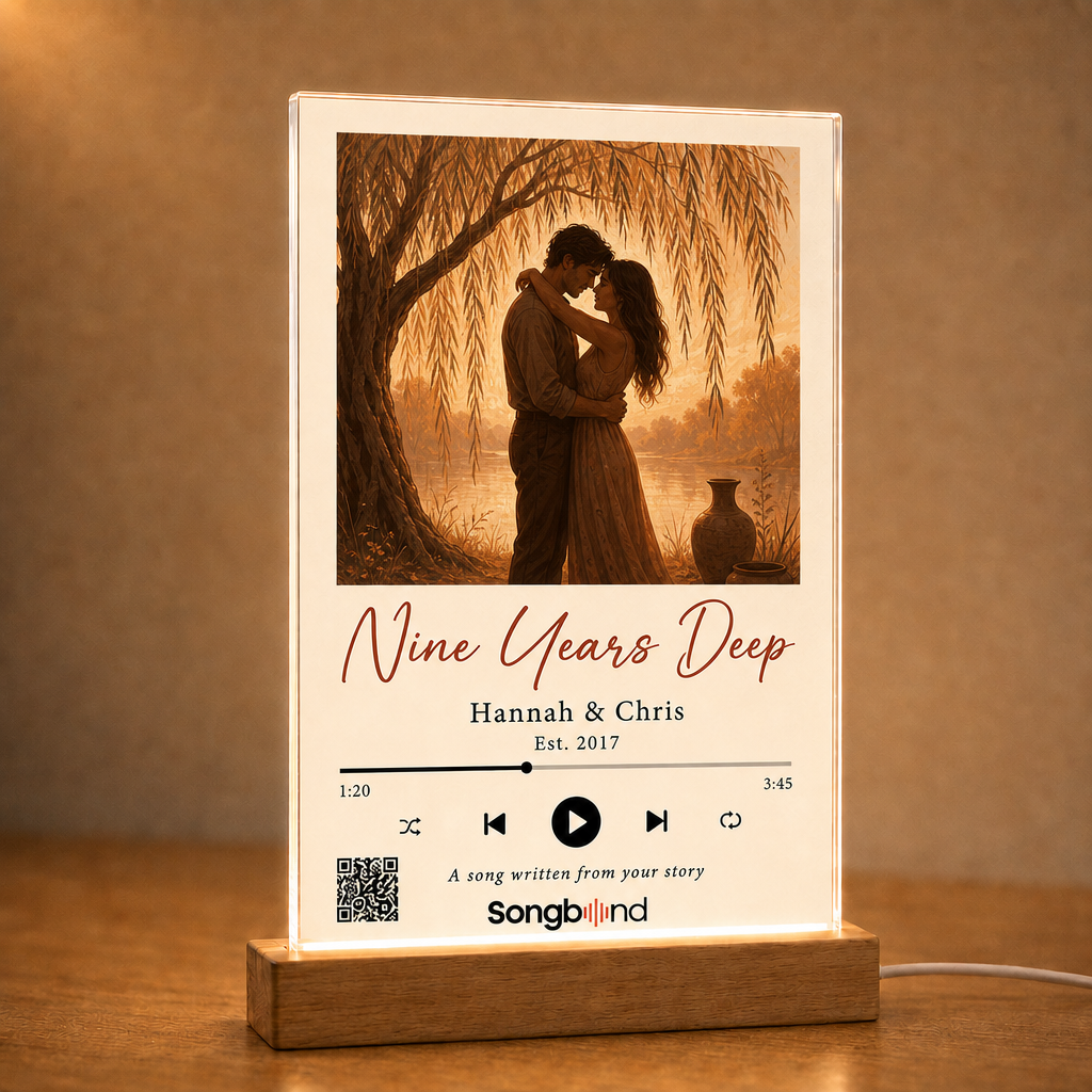 9th anniversary gift — custom song plaque — Songbond