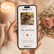 12 year anniversary gift — personalized custom song digital delivery: phone player, picnic couple photo, lyrics — Songbond
