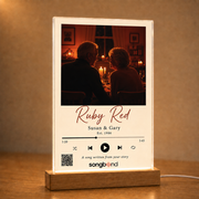 40th anniversary gift — personalized custom song plaque: couple silhouette, candlelight, Est. 1986, QR code — Songbond