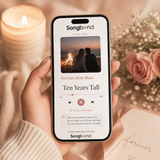 10 year anniversary gift for him — personalized custom song digital: app player, For Leo dedication, lyric quotes — Songbond