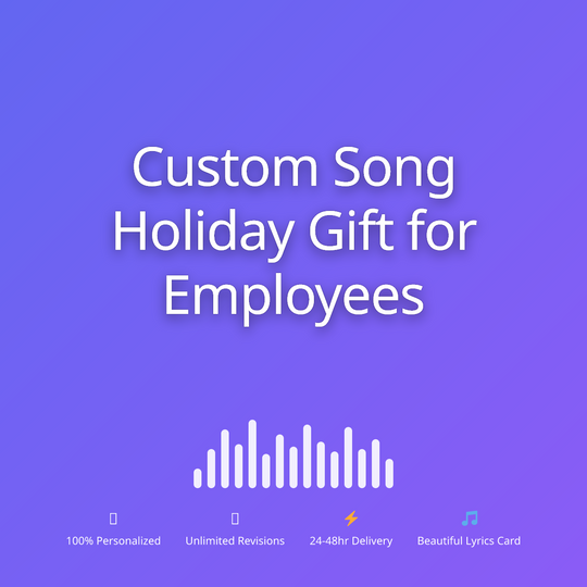 Printed lyrics card with QR for a custom Holiday song gift for Employees from Anyone – Songbond