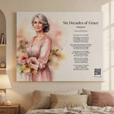 60th birthday gift for her — custom song canvas wall art with lyrics — Songbond