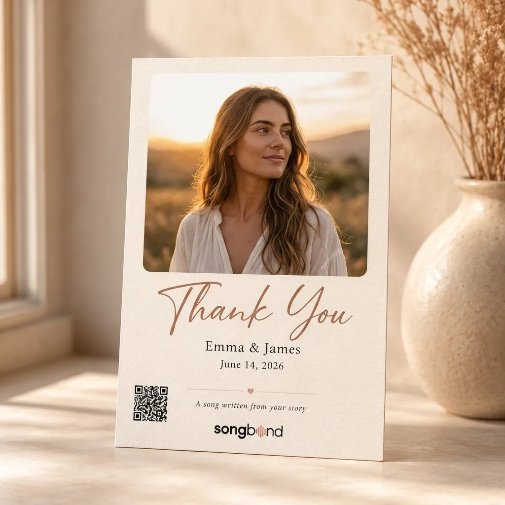 Thank You gift — custom song lyric card — Songbond