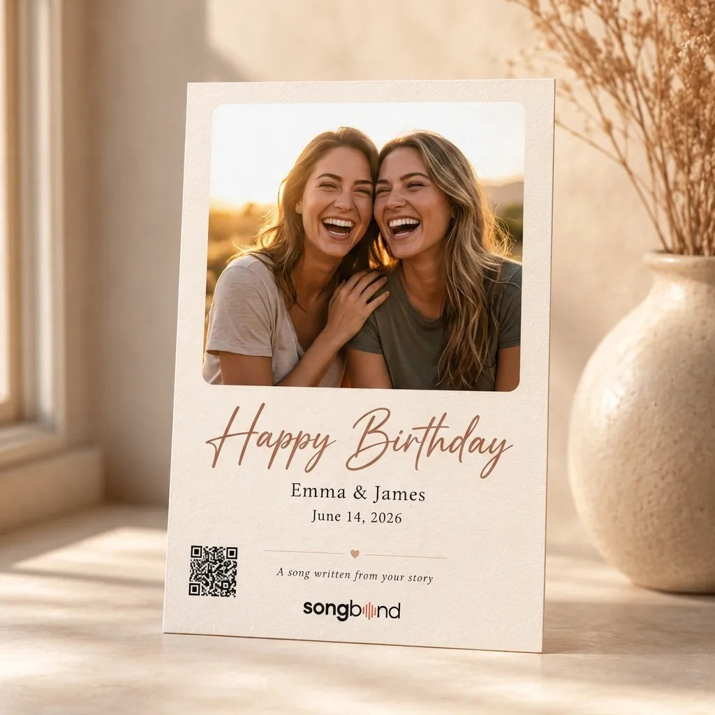 birthday gift for best friend — custom song card — Songbond