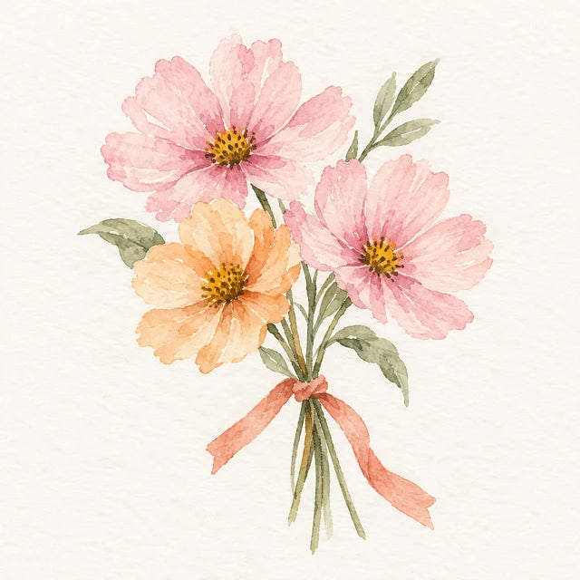 Watercolour flowers for Sawdust and Sundays