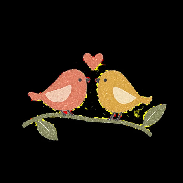 Two illustrated songbirds for Last First Dance